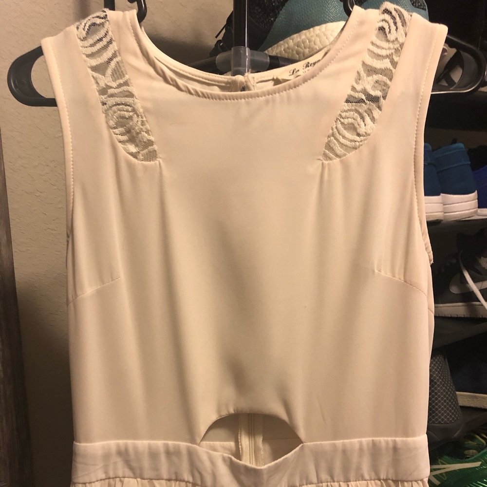 White hi-low formal dress